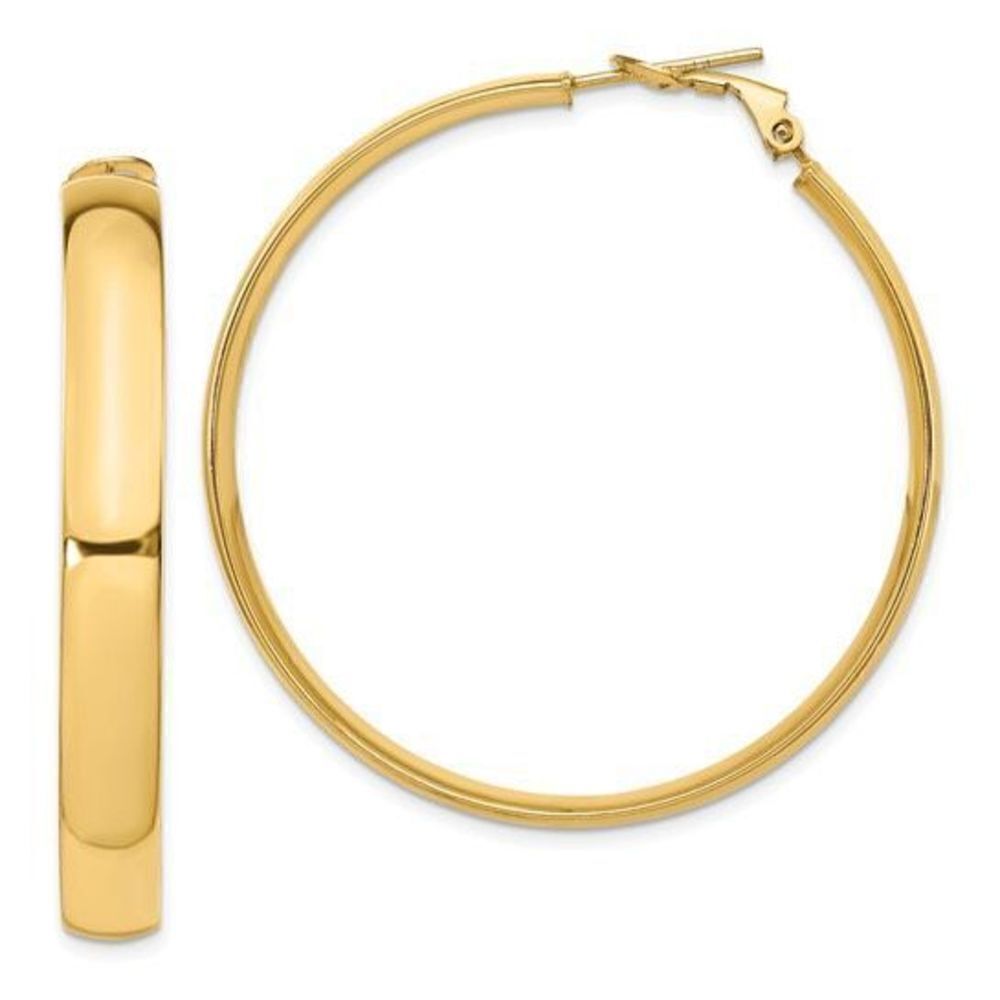 Leslie's 14K 6mm High Polished Omega Back Hoop Earrings